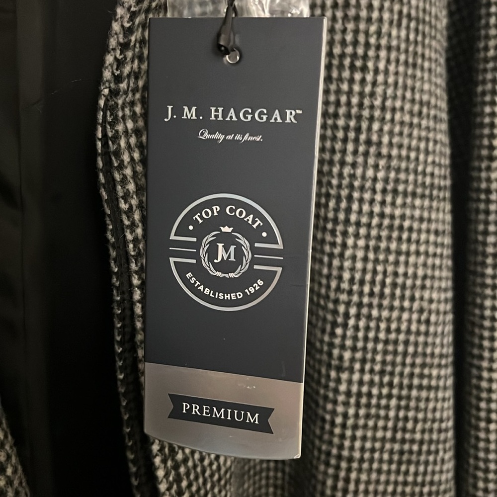 Hagger Men's Black and Gray top Coat - Picture 4 of 5